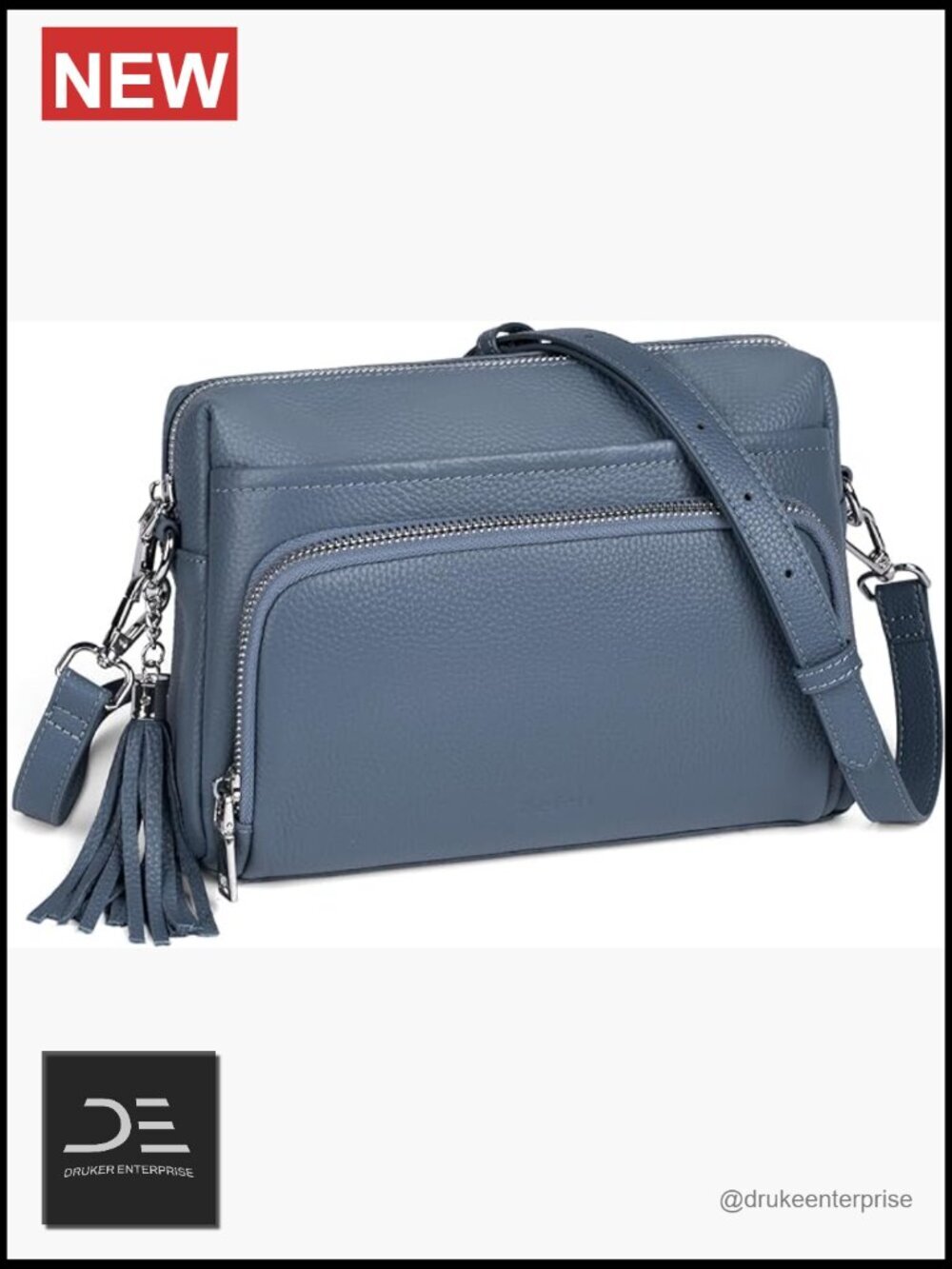 Genuine Leather Crossbody Purse with RFID Blocking Wallet